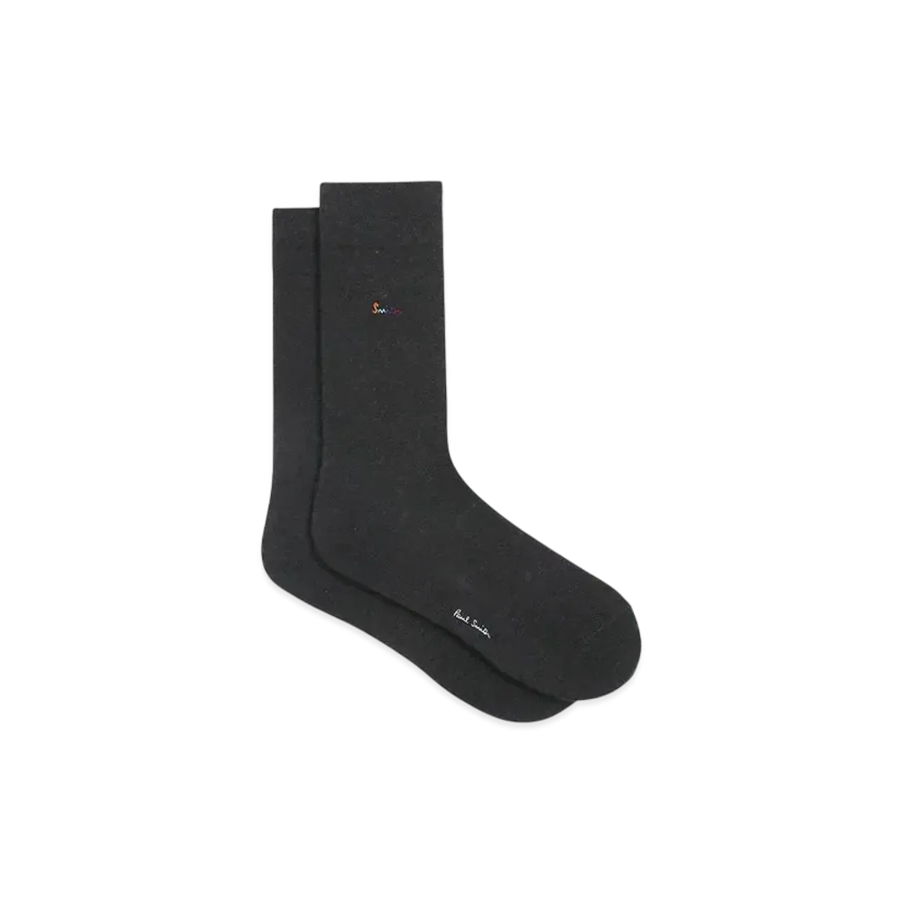 Paul Smith Colorful Logo Embroidered Socks "DarkGray"