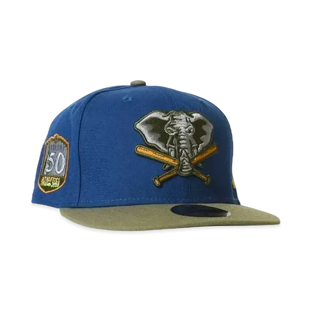 NEW ERA Oakland Athletics 50 year "BLUE×LIGHT MOSS"