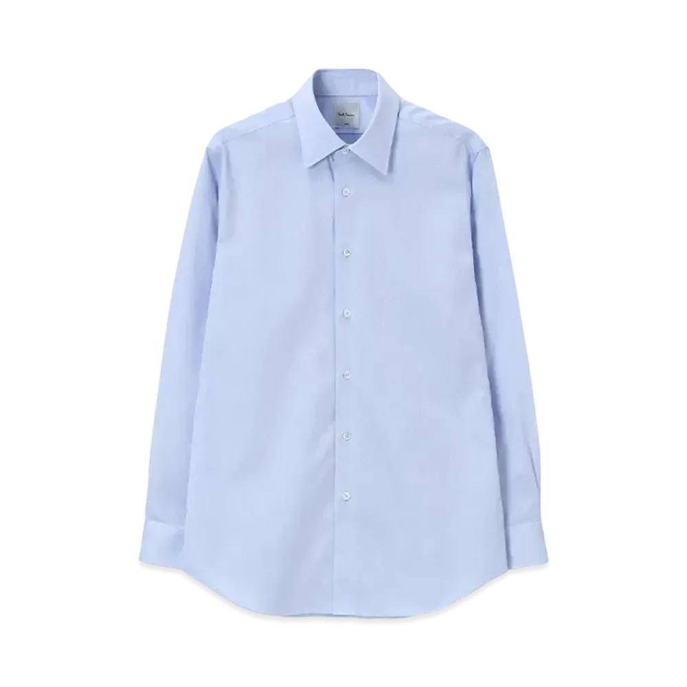 Paul Smith Woven Texture Solid Dress Shirt "LightBlue"
