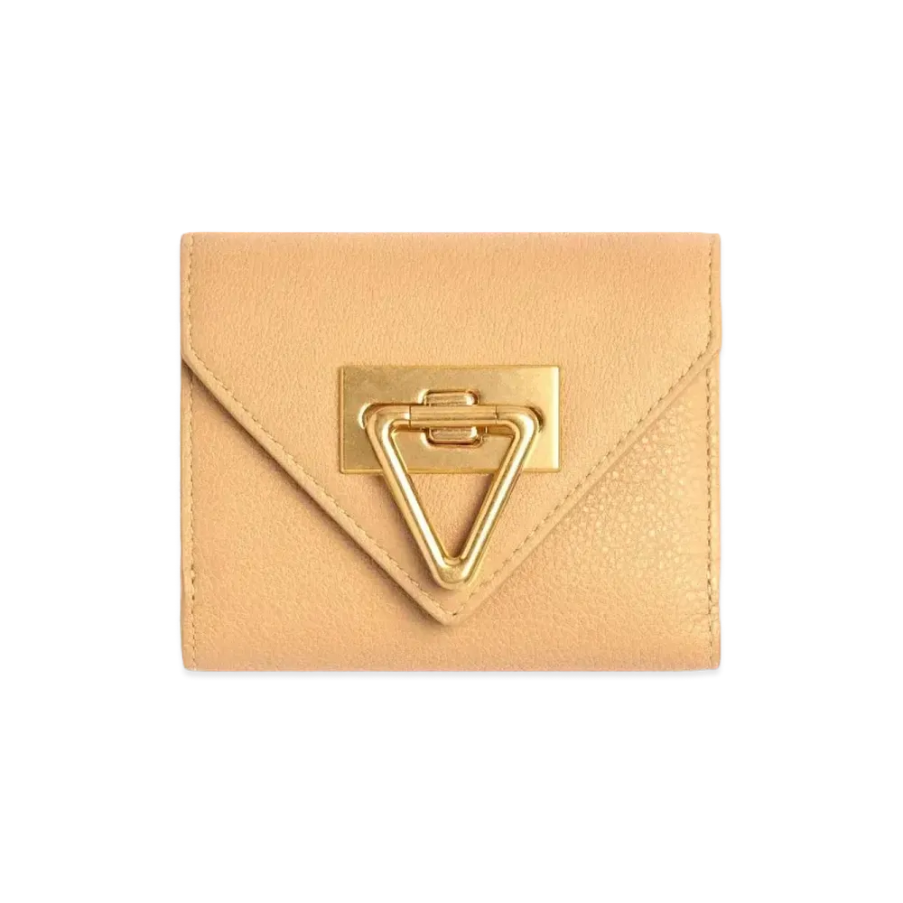 Bottega Veneta Trifold Zip Wallet "Almond"