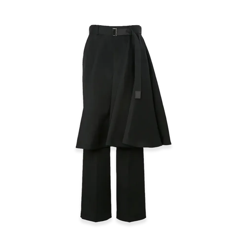 sacai Women's Double-Faced Silk Cotton Pants "Black"