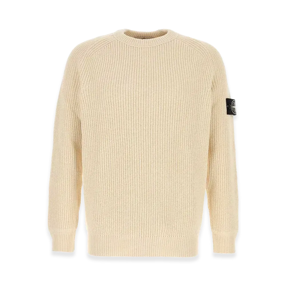 Stone Island Sand Cotton Sweater "White"