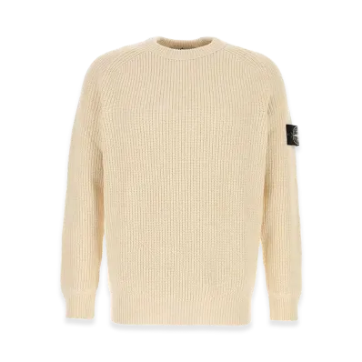 Stone Island Sand Cotton Sweater "White"