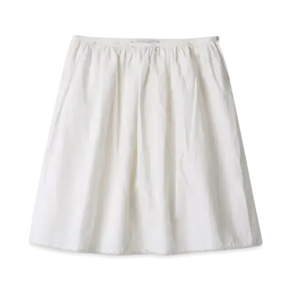 MIUMIU Women's Slubbed Poplin Skirt "White"