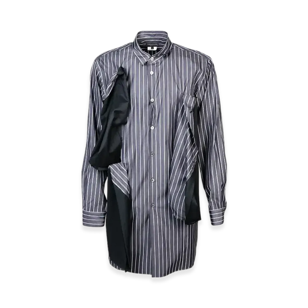 COMME des GARCONS HOMME PLUS Cotton Broadcloth Stripe Cotton Cloth Shirt "Black/White"