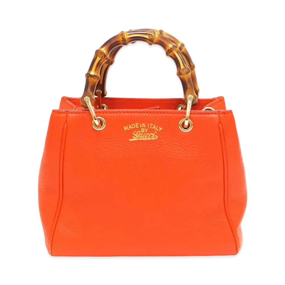 GUCCI Bamboo Mini Shopper Bag "Orange"