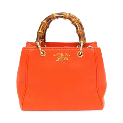 GUCCI Bamboo Mini Shopper Bag "Orange"