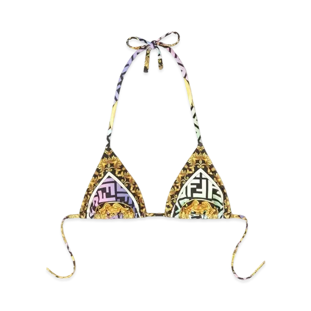 FENDI x Versace Fendace Gold Baroque Bikini Top
