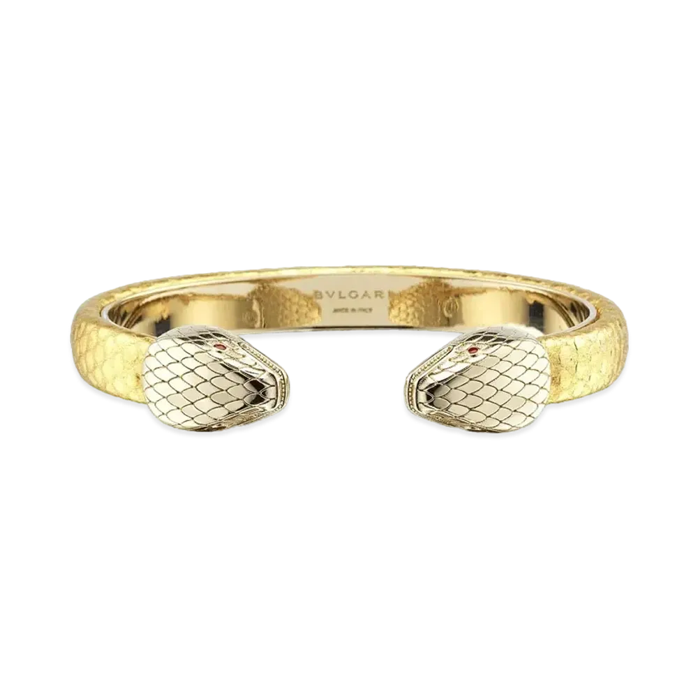 BVLGARI Serpenti Forever Leather Bracelet "Gold"