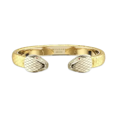 BVLGARI Serpenti Forever Leather Bracelet "Gold"