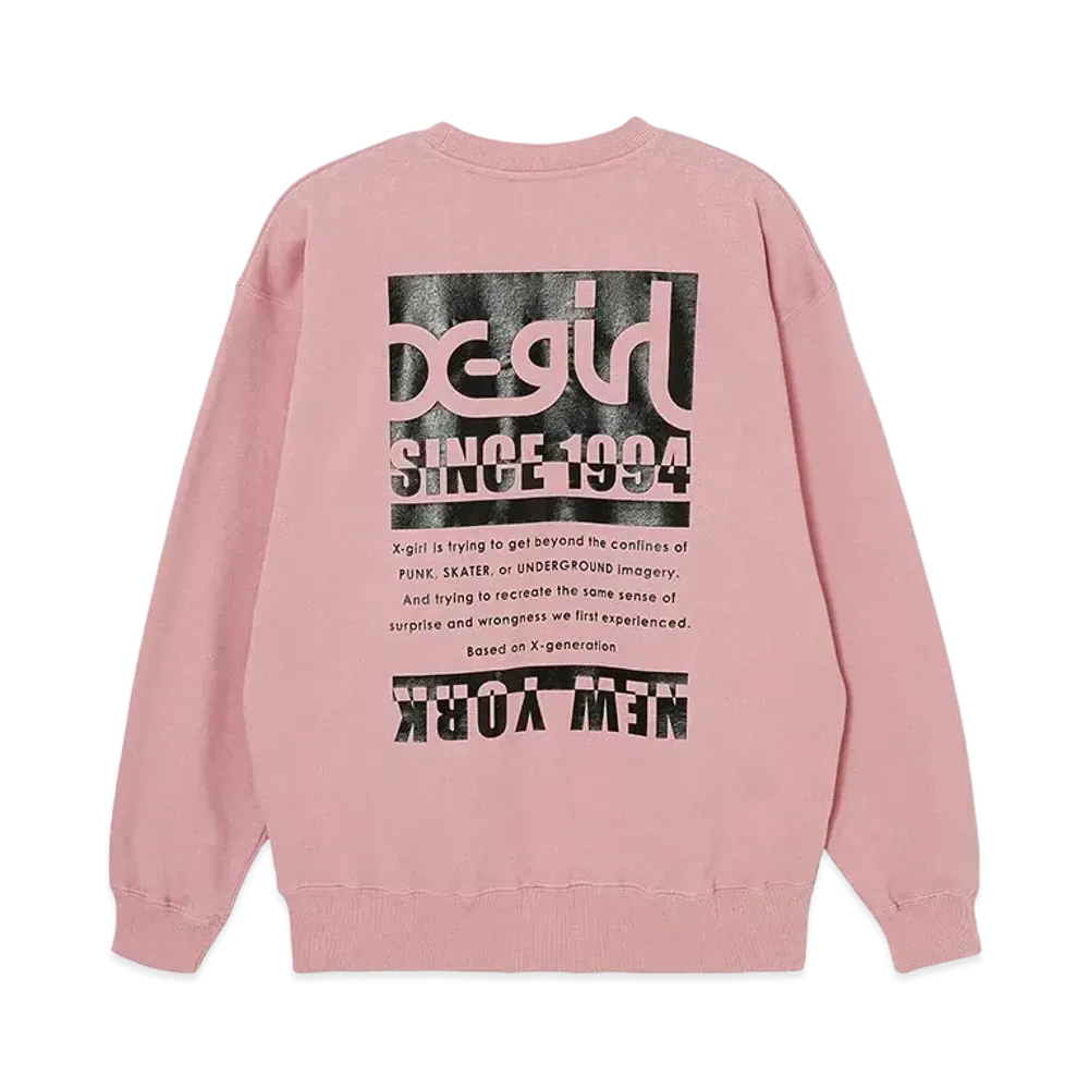 X-Girl Bicolor Box Logo Sweat Top "Pink"
