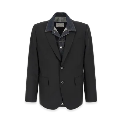 sacai Denim Insert Blazer "Black"