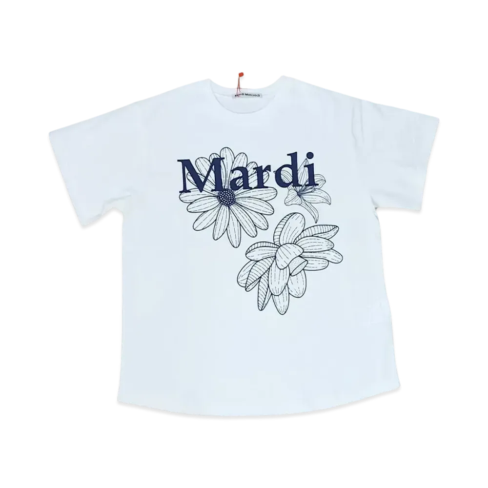 Mardi Mercredi Tshirt Triple Flower "Ivory Navy"