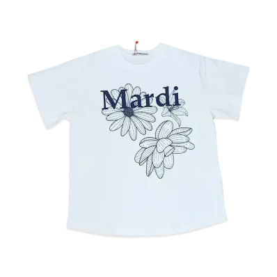 Mardi Mercredi Tshirt Triple Flower "Ivory Navy"