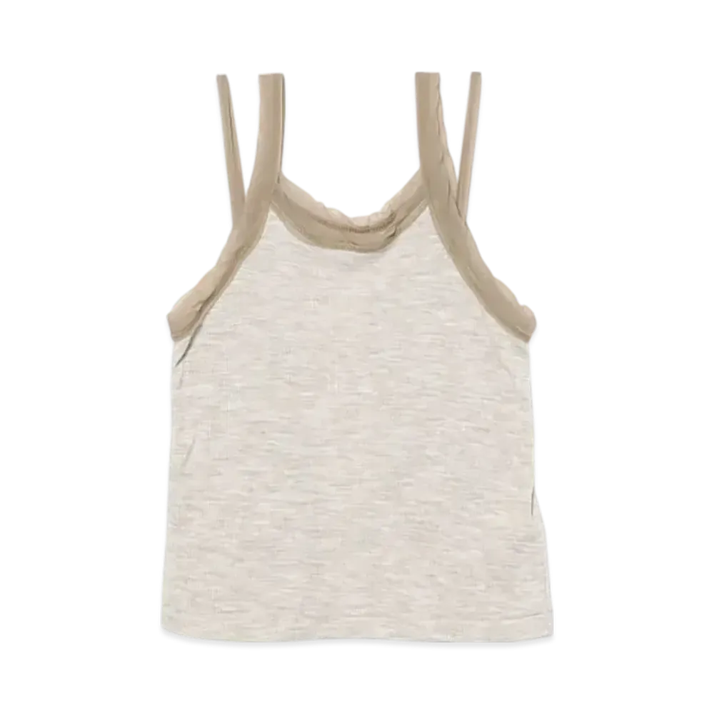 BEAMS Women Ribbed Cami Tank Top "Ivory"