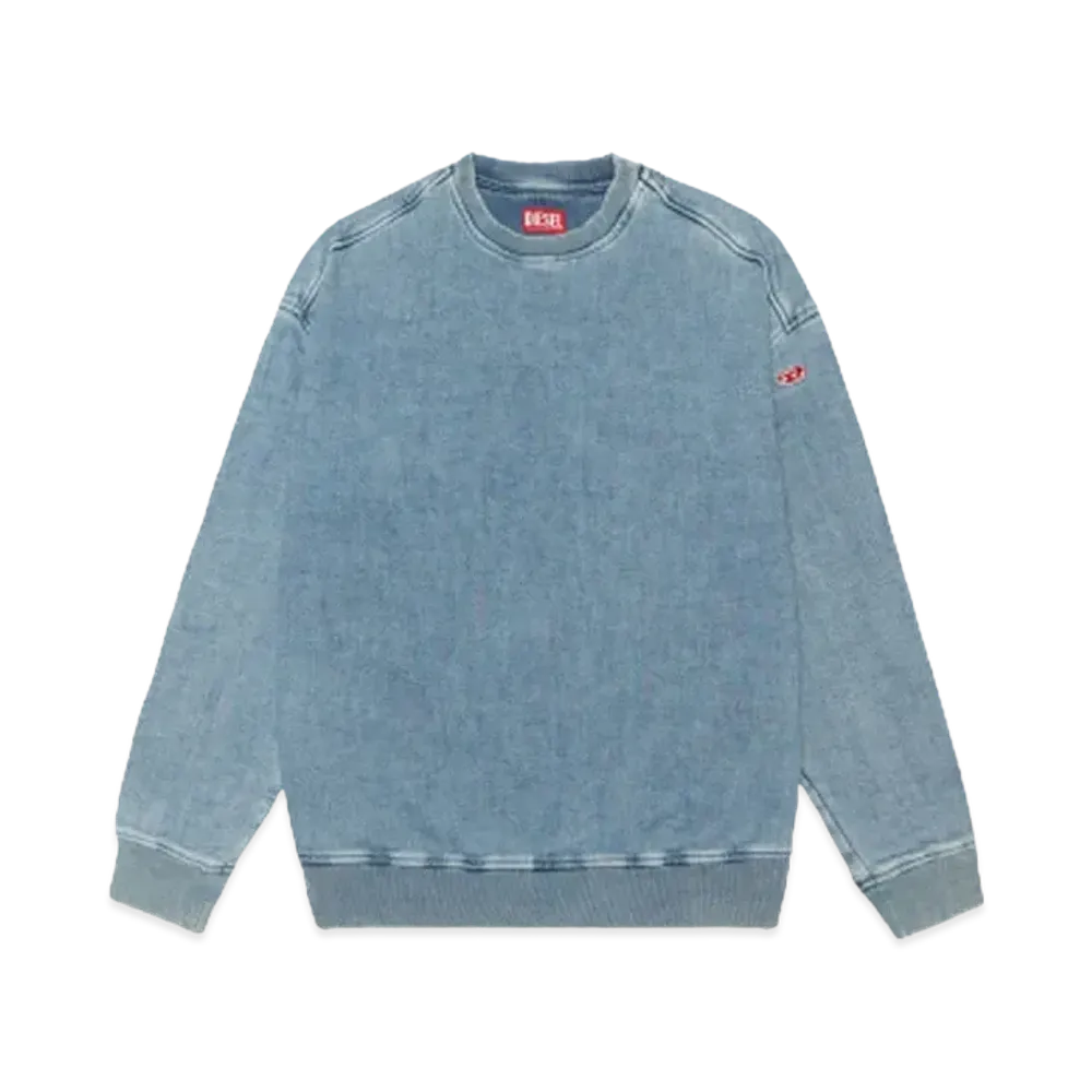 DIESEL D-Krib Track Denim Sweatshirt "LIGHT BLUE"