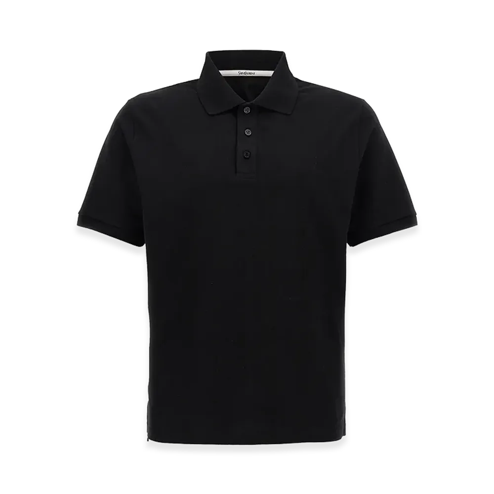 Saint Laurent Logo Embroidery Polo Shirt "Black"