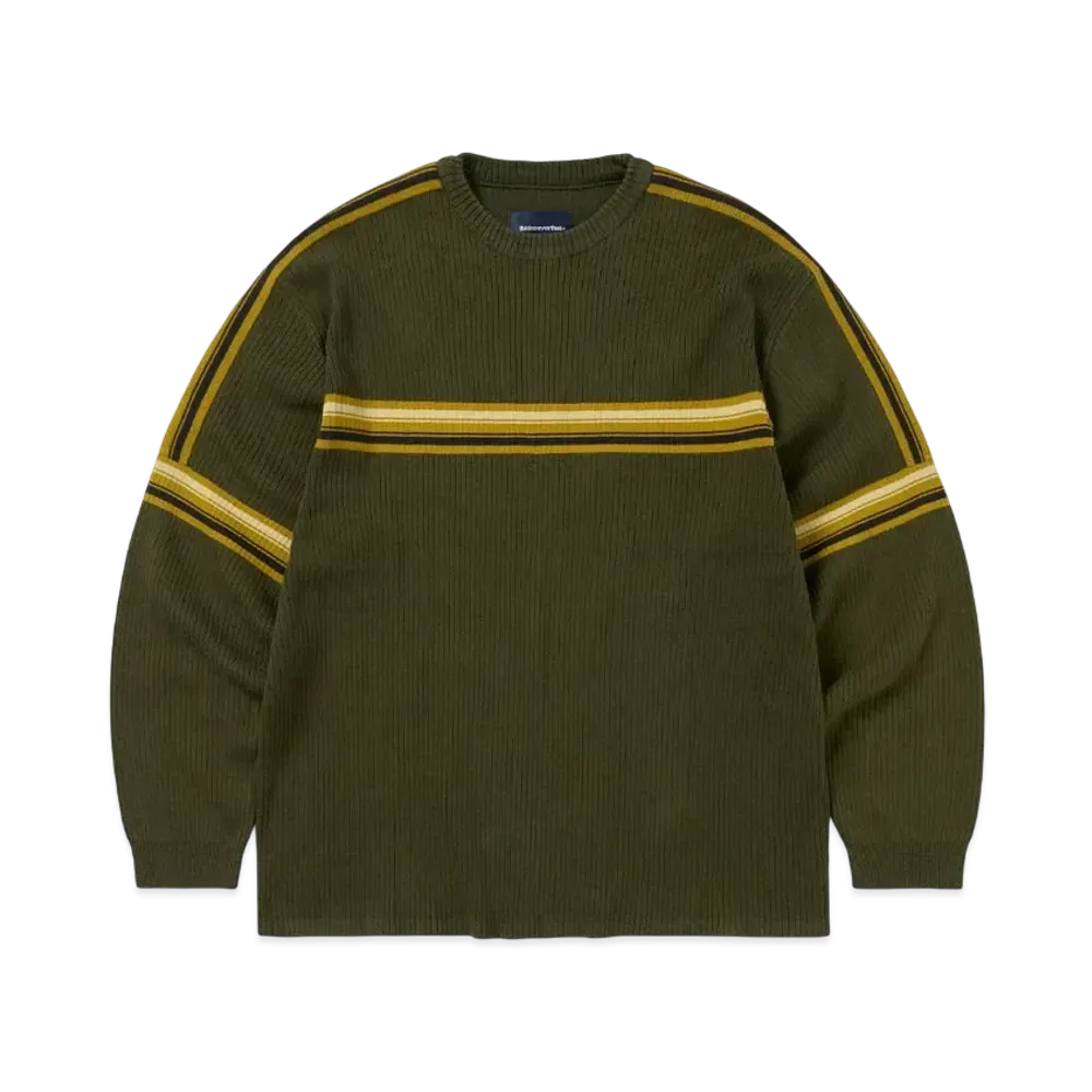 thisisneverthat Striped Knit L/S Top "Olive"