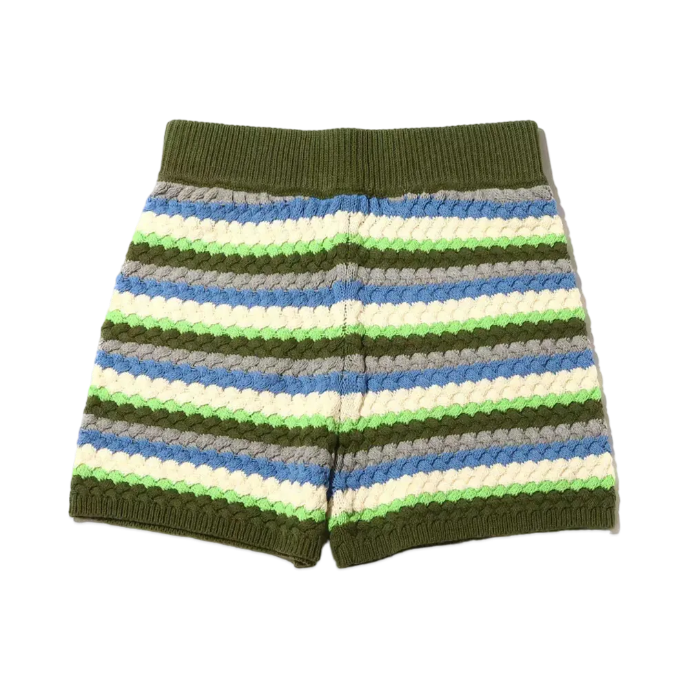 atmos pink Border Knit Shorts "Green"