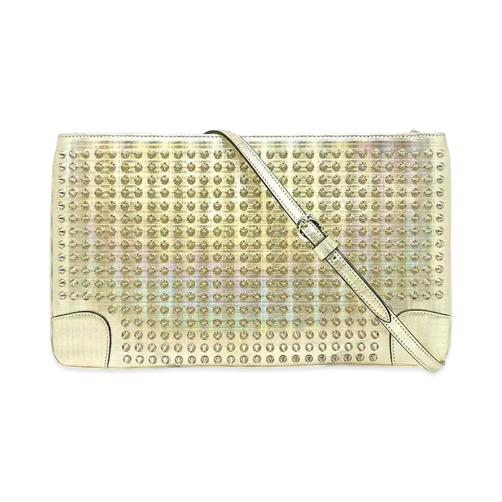 Christian Louboutin Piloutin Studs Leather 2Way Clutch "Gold"