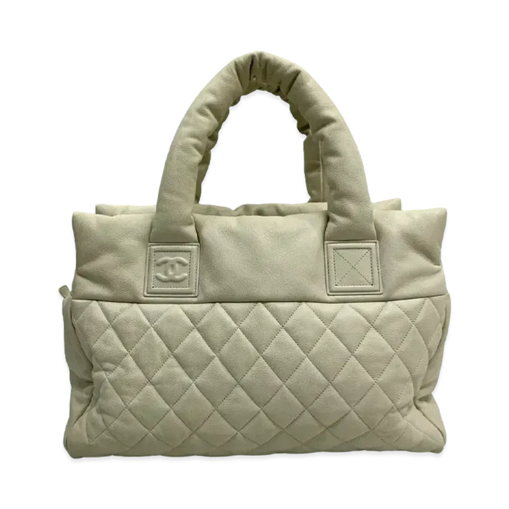 CHANEL COCO Cocoon Caviarskin Tote Bag "White"