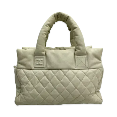 CHANEL COCO Cocoon Caviarskin Tote Bag "White"