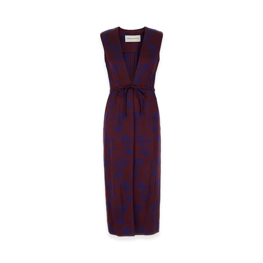 DRIES VAN NOTEN Women's Embroidered Viscose Blend Romina Vest "Bordeaux"