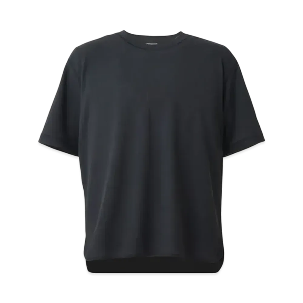 New Balance Black Out Collection Poly Waffle Short Sleeve Shirt "Black"