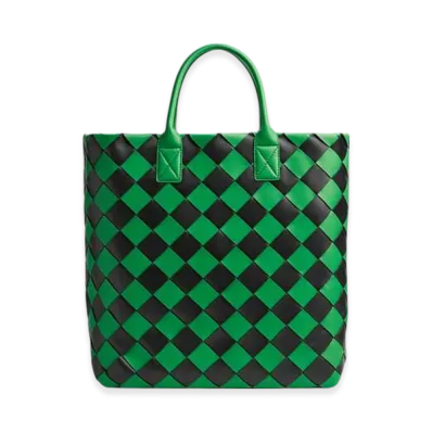 Bottega Veneta Maxi Intreccio Tote "Grass/Black"