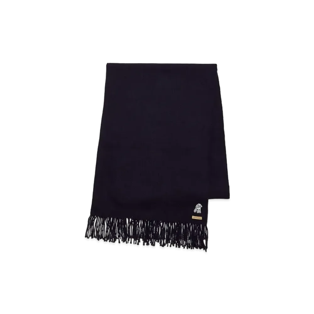 UNDERCOVER The Shepherd Fringed Cashmere Stole "Dark Navy"