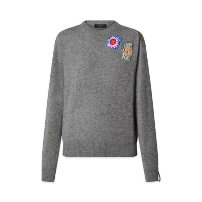 Louis Vuitton x Yayoi Kusama Faces Patches Cashmere Pullover My Eternal Soul "Gris"