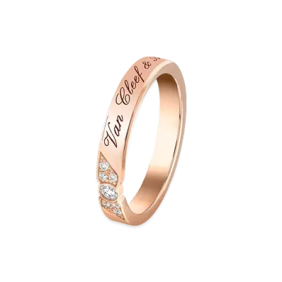 Van Cleef & Arpels Toujours Signature etoiles wedding band 3mm "18K Rose gold/Diamond"