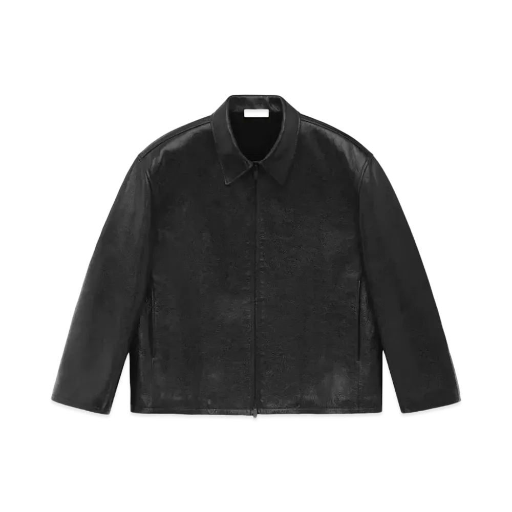 FEAR OF GOD ESSENTIALS Leather Rider Jacket "Black"