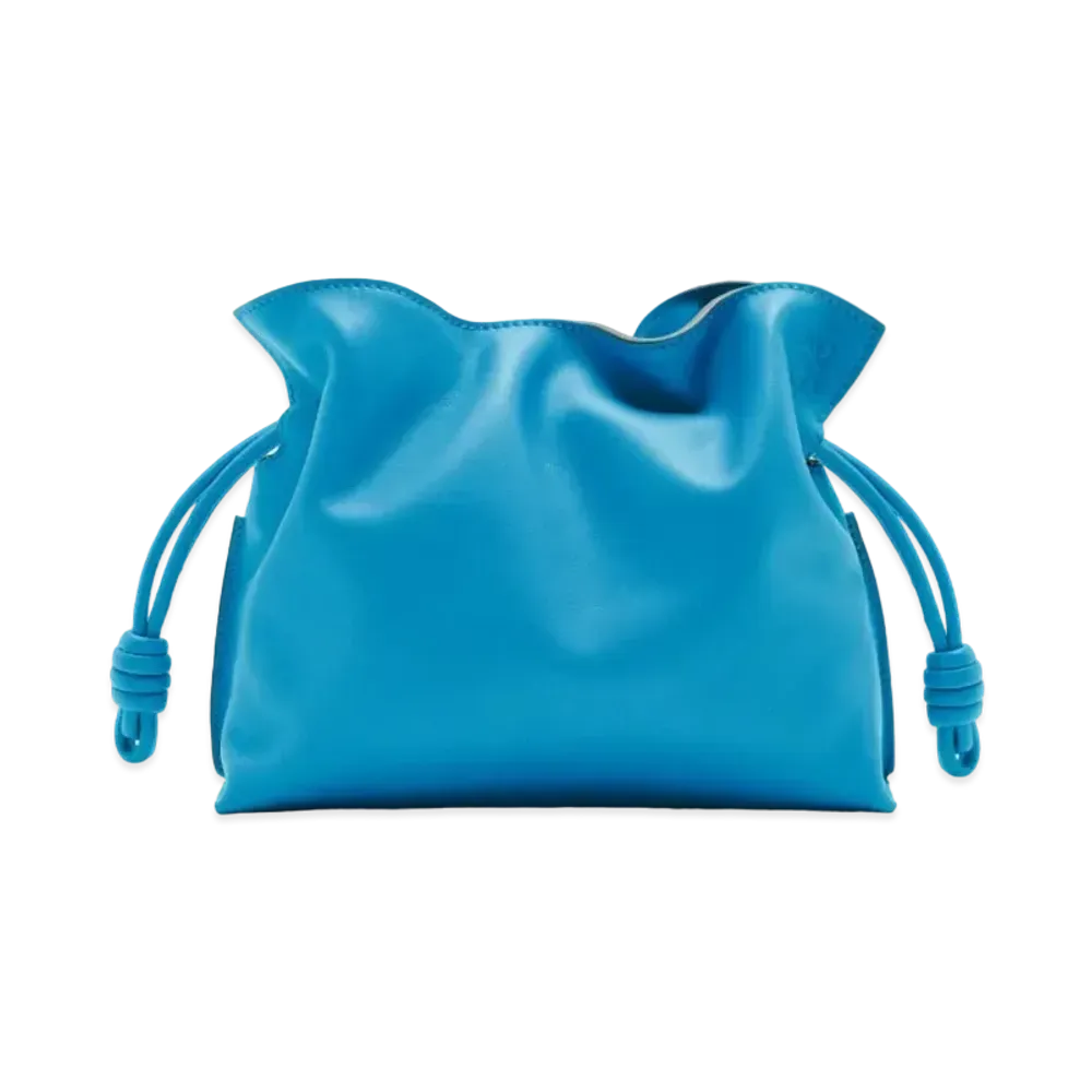 LOEWE Mini Flamenco Clutch In Nappa Calfskin "Lagoon Blue"