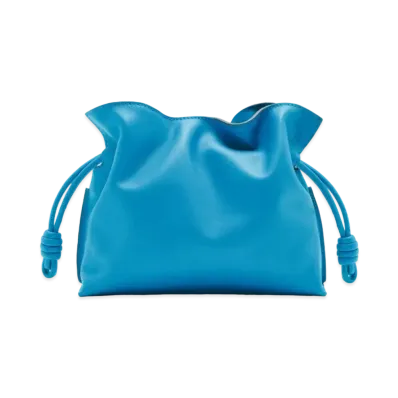 LOEWE Mini Flamenco Clutch In Nappa Calfskin "Lagoon Blue"