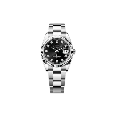 ROLEX Datejust 36 Oystersteel & White Gold "Black"