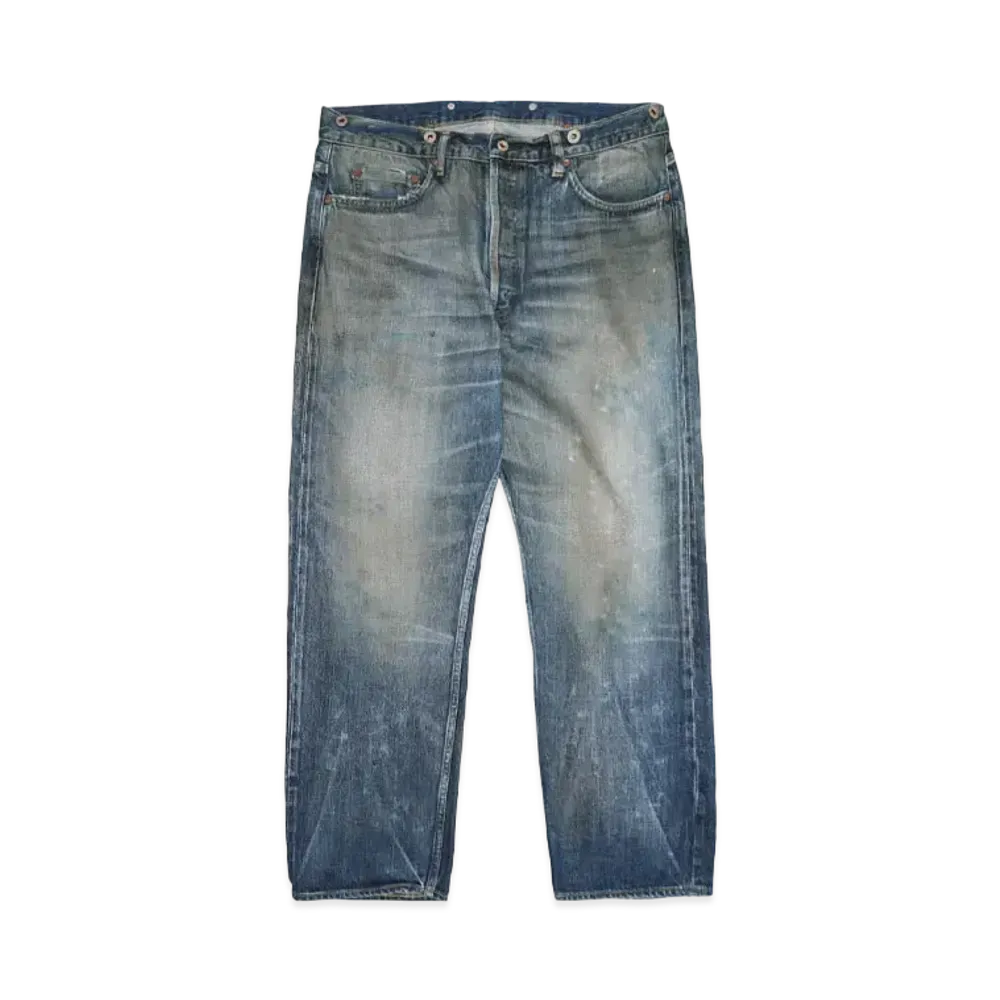 MADNESS AGING DENIM PANTS. RELAXED (LIGHT DISTRESSED) "INDIGO"