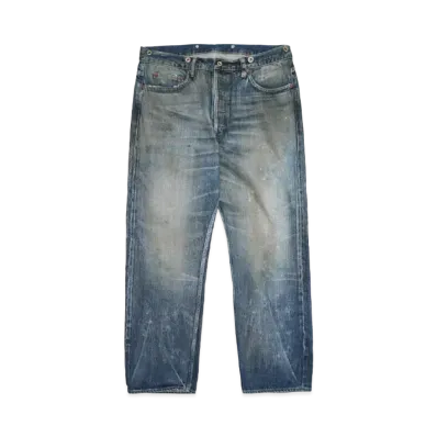 MADNESS AGING DENIM PANTS. RELAXED (LIGHT DISTRESSED) "INDIGO"