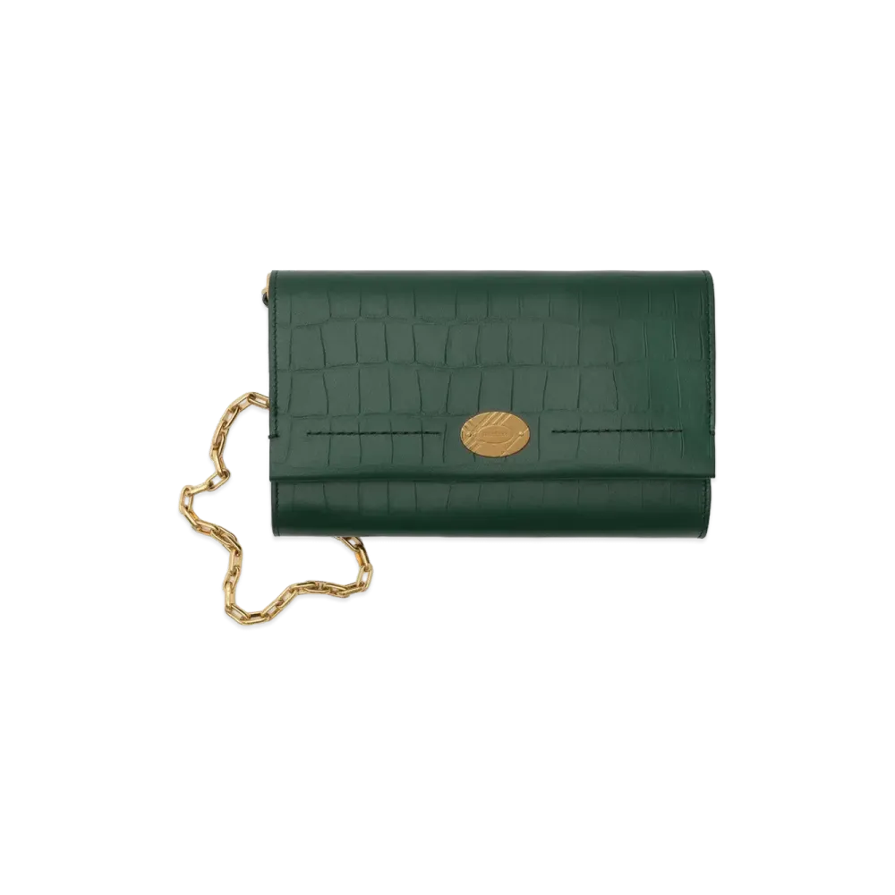 Burberry Women's Cotswolds Chain Strap Wallet "Ivy Green"