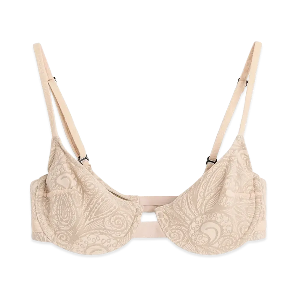 OUR LEGACY Women's Meguro Bikini Top "Pink Blush Paisley Mesh"