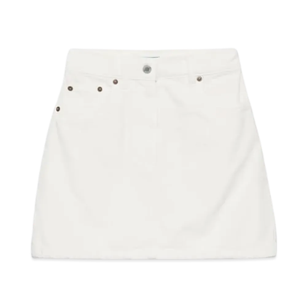 PRADA Women's Denim Miniskirt "White"