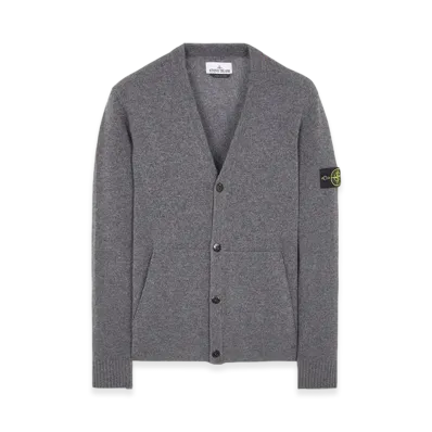 Stone Island 506A2 Geelong Wool Knit Cardigan - 23FW "Dark Grey Melange"