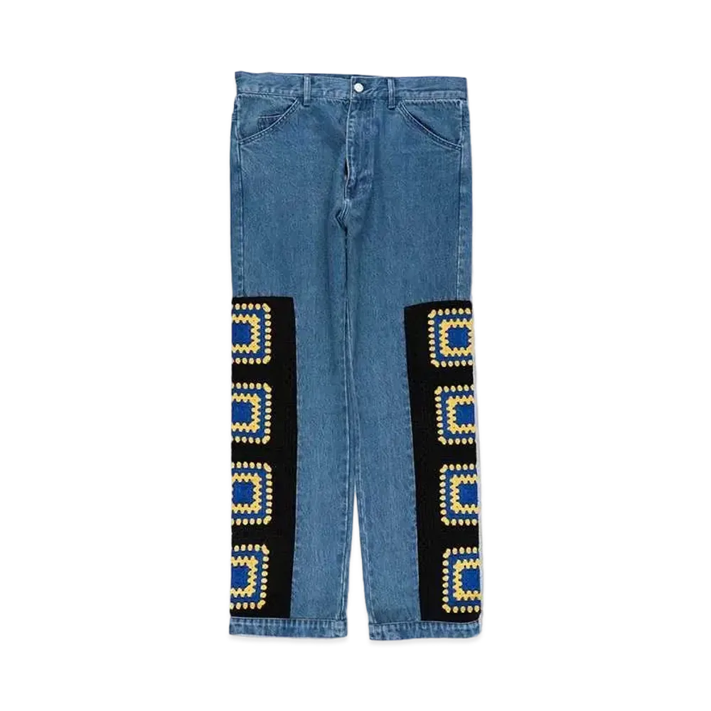 WIND AND SEA Crochetknit x Denim Pants "Black/Yellow"