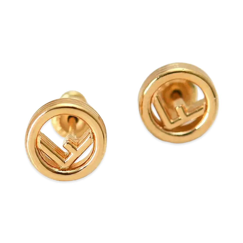 FENDI Women's F Is Stud Earrings "Gold"
