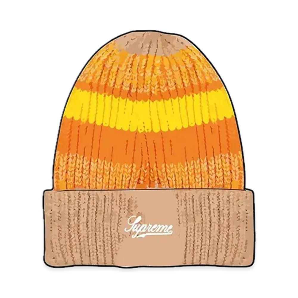 Supreme Mixed Stripe Beanie "Tan"