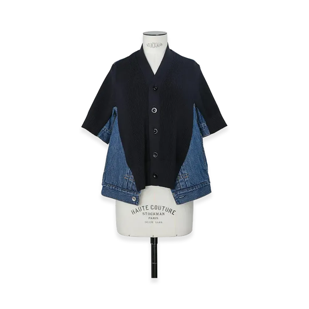 sacai Denim x Knit Cardigan "Navy/Blue"