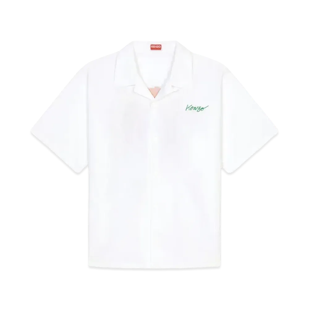 KENZO 'KENZO POPPY' HAWAIIAN SHIRT MENS "White"