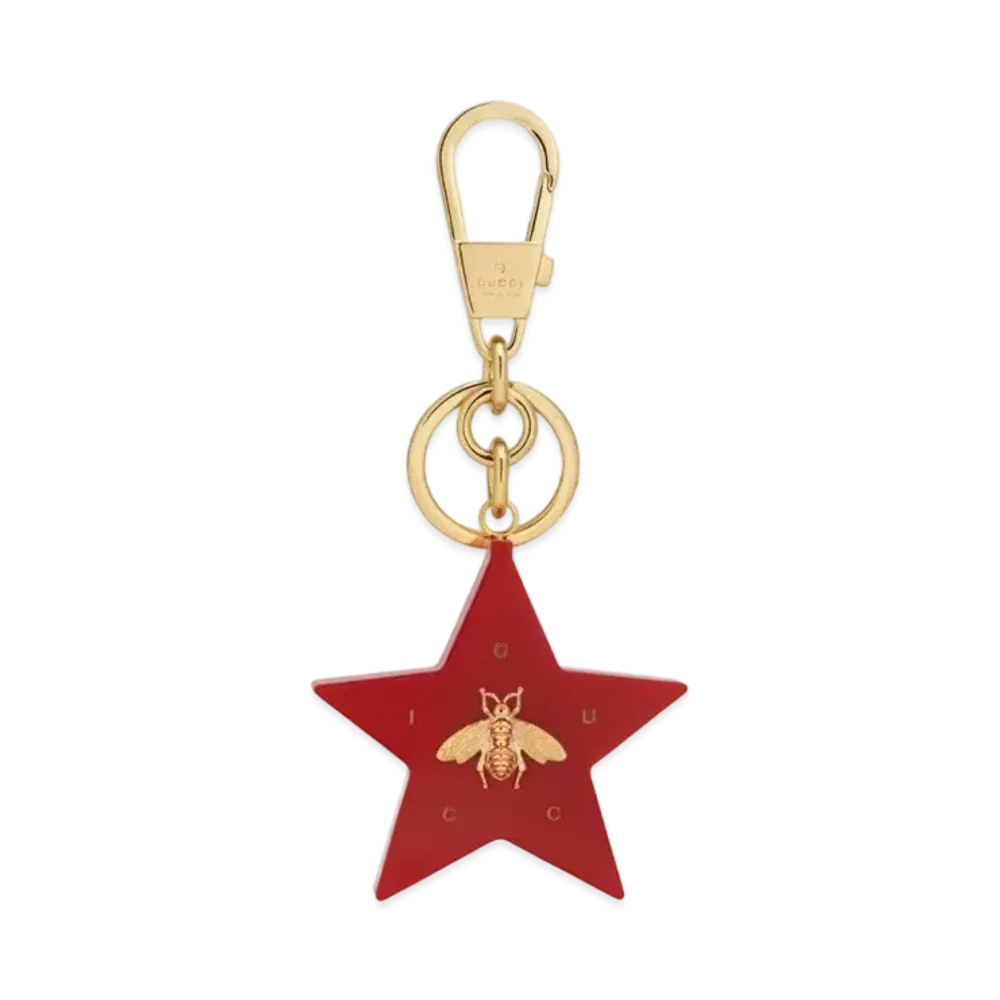 GUCCI Vista Shape Keychain Flexiglas "Red"