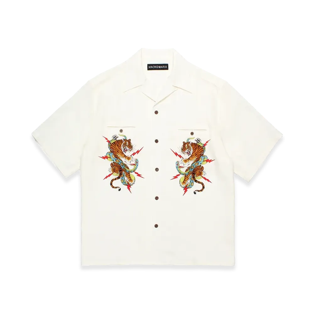WACKO MARIA Tim Lehi / 50's Open Collar Shirt "Ivory"