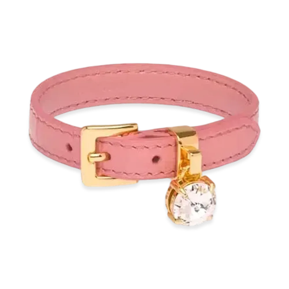 MIU MIU Crocodile Printed Leather Bracelet "Pink"